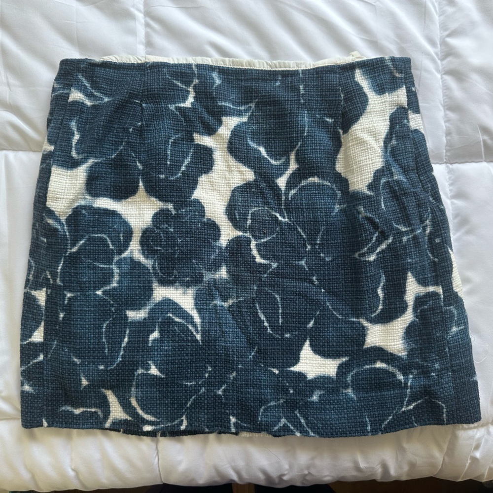 Jcrew Floral Blue and White Skirt